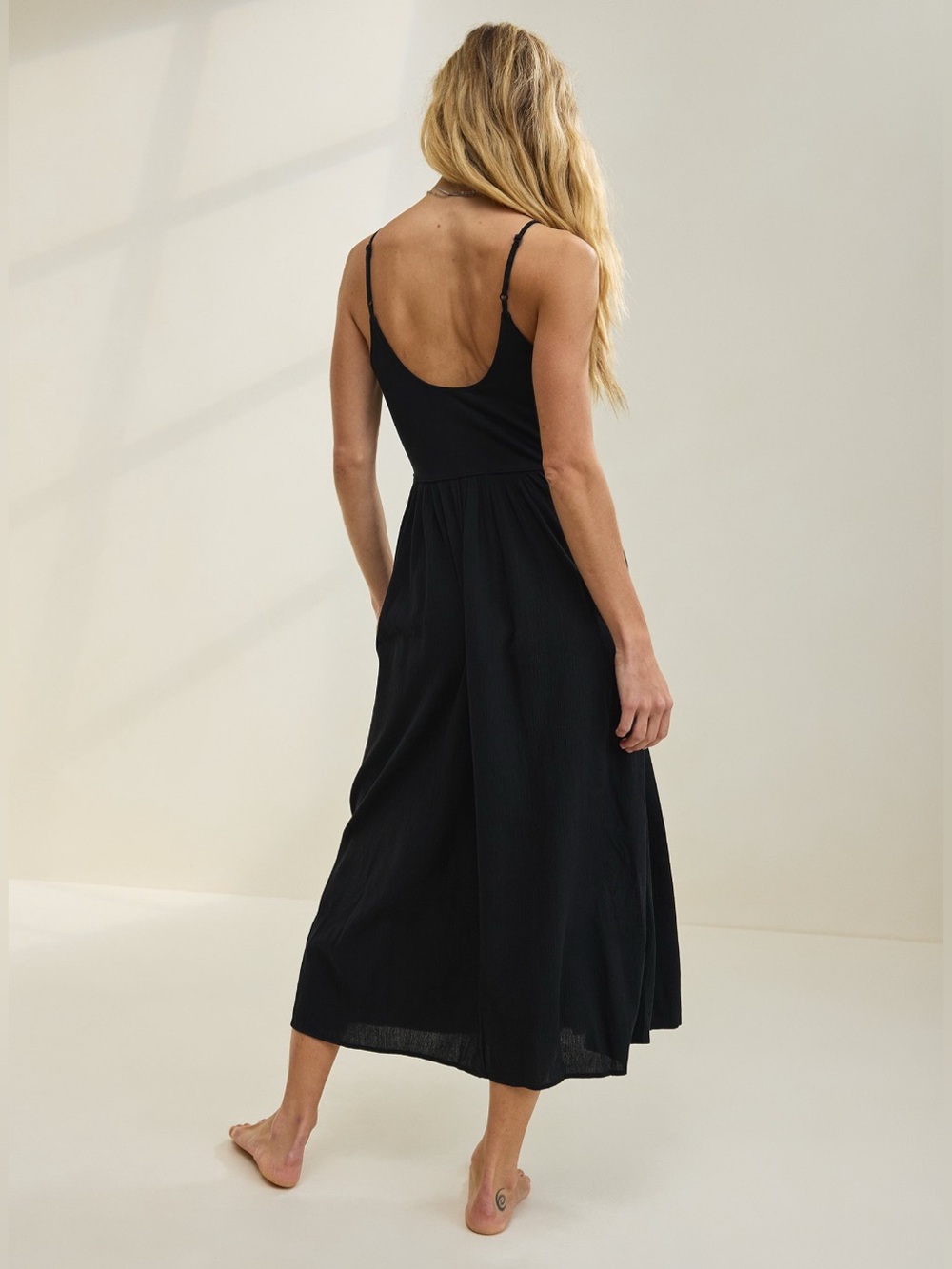 Aerie At The Barre Midi Dress True Black Small - Picture 3 of 7